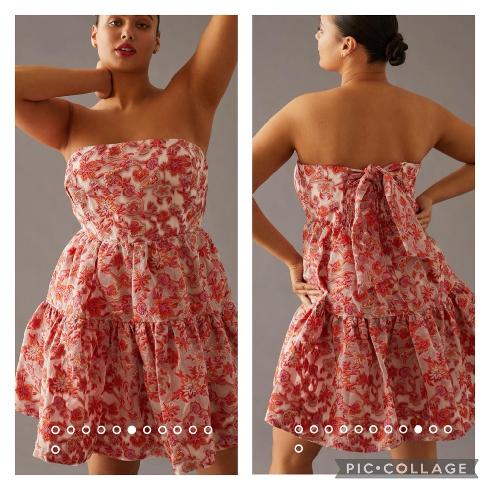 Maeve by Anthropologie jacquard mini dress in pink combo NWT size 2X